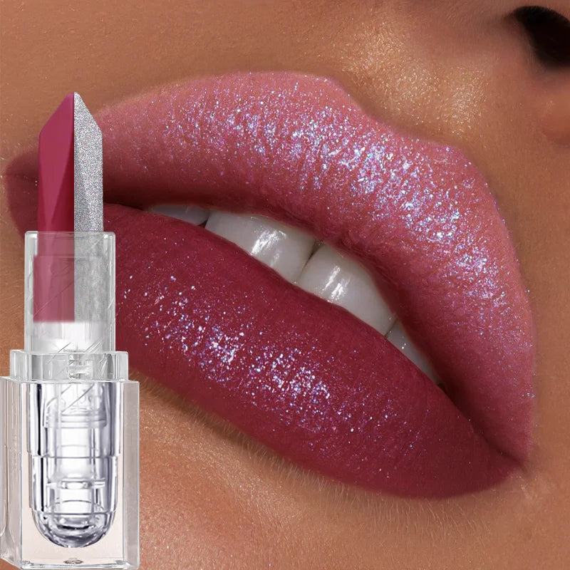 Glitter Two-Tone Matte Lipstick | High-Pigment Lip Glaze Matte Lip Glaze QXL