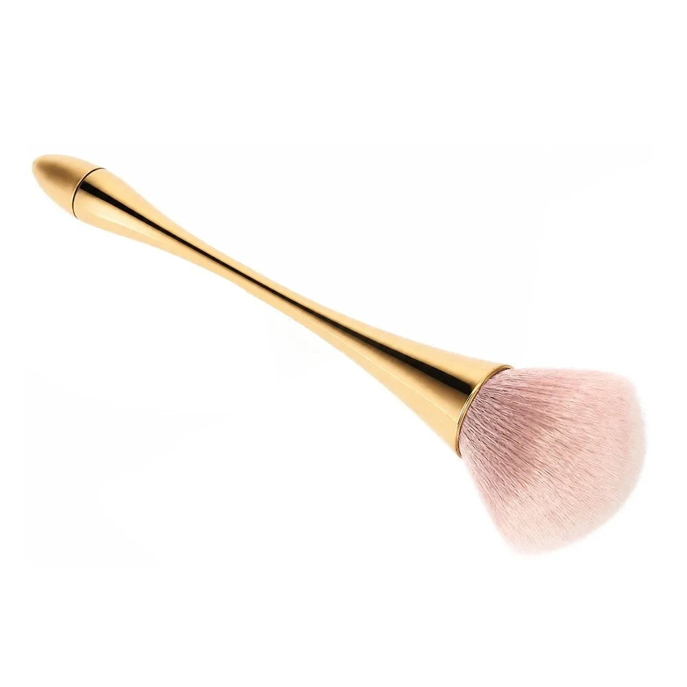 Soft Fluffy Nail Dust Brush | Large Gold Manicure Cleaner Nail Dust Brush QXL