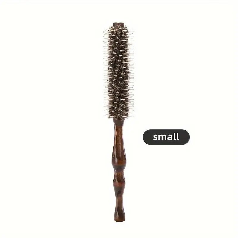 Wooden Handle Round Hair Brush | Boar & Nylon Bristles Round Hair Brush QXL S