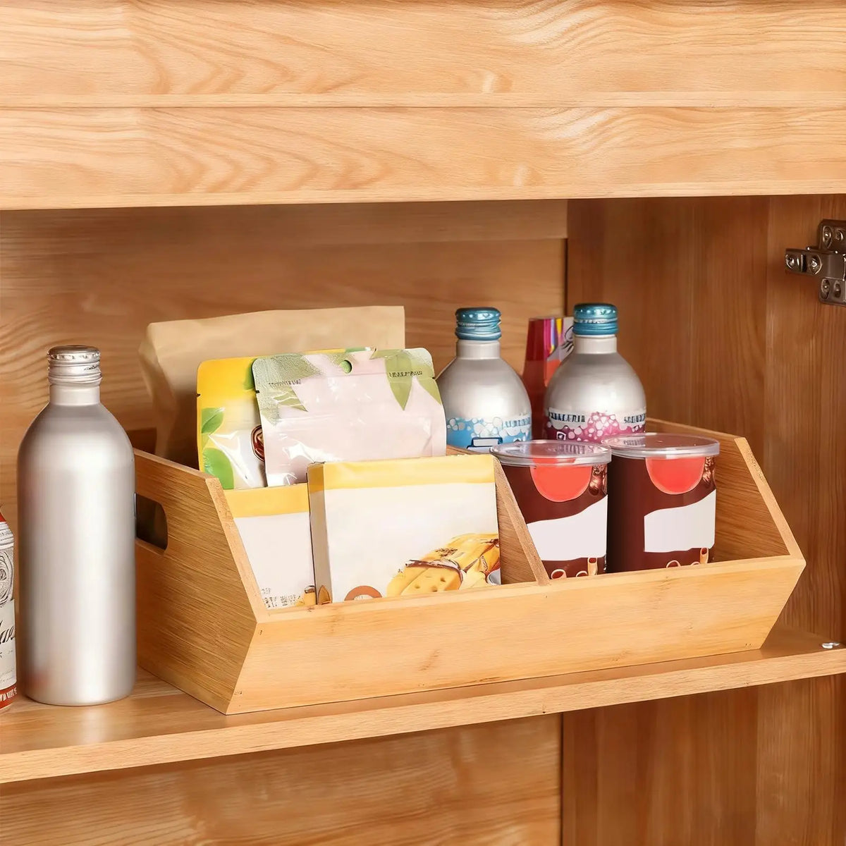 Stackable Bamboo Pantry Storage Bins | Kitchen Organizer Pantry Storage Bin QXL