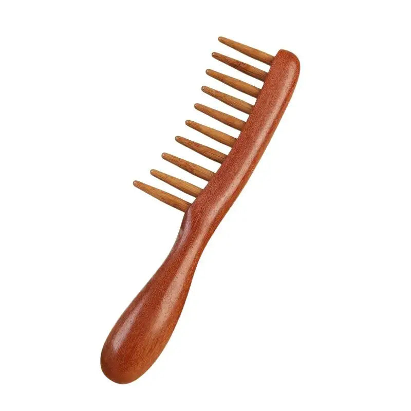 Sandalwood Wide Tooth Comb – Anti-Static Detangling & Scalp Care Wooden Hair Comb QXL