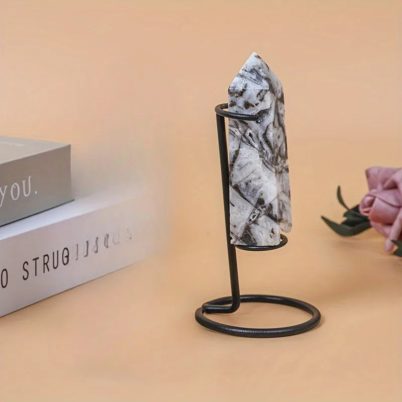 Crystal Column Pedestal Stand | Boho Hexagonal Stone Base Holder Crystal Display Stand QXL