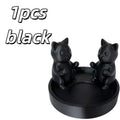 Cat-Shaped Candle Holder | Kitty Home & Desk Decor Candle Holder QXL 1pcs black