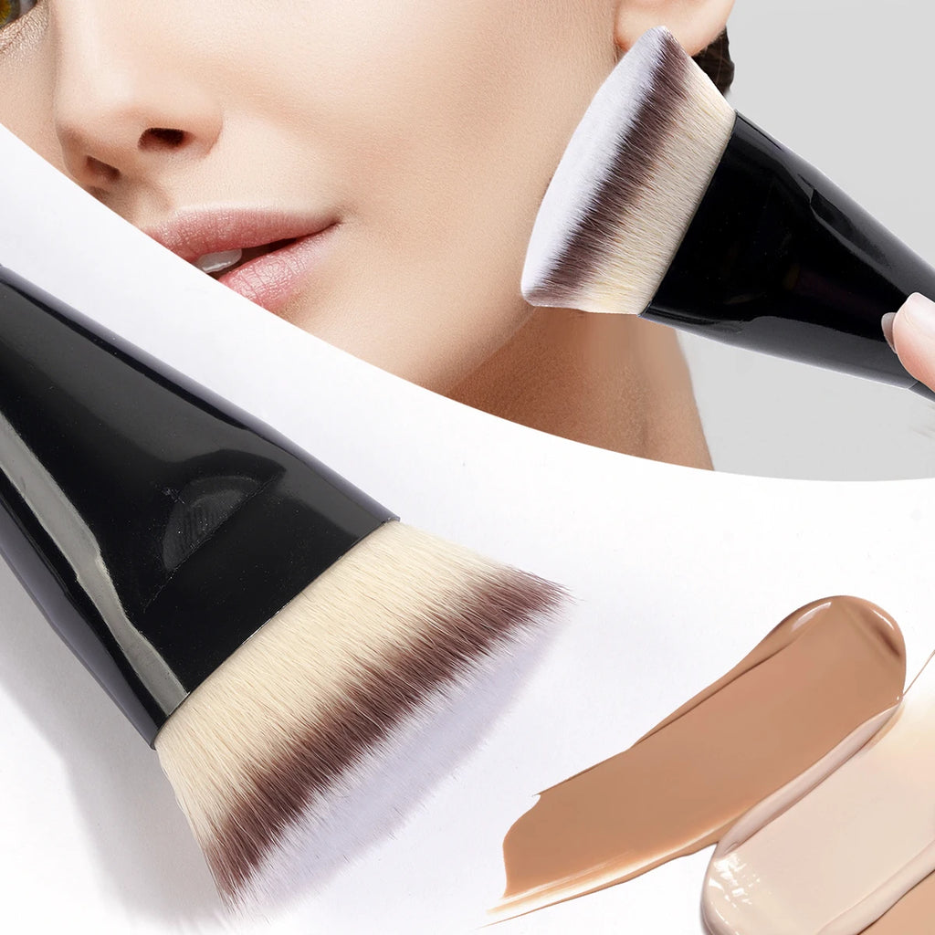 2-Pc Flat & Angle Foundation Contour Makeup Brush Set Makeup Brush Set QXL