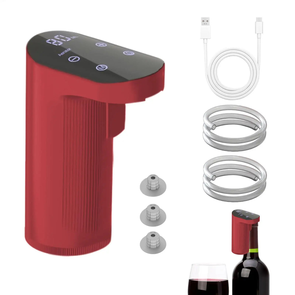 USB Rechargeable Electric Wine Decanter & Dispenser Set Electric Wine Dispenser QXL