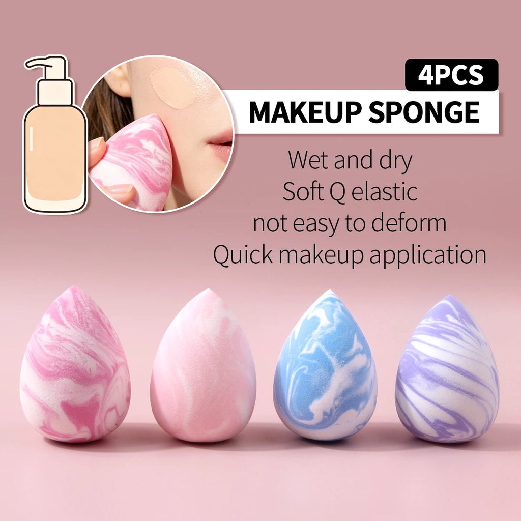 KOSSHOW 4-Pack Latex-Free Makeup Sponges | Wet & Dry Blender Makeup Blending Sponge QXL MULTICOLOR