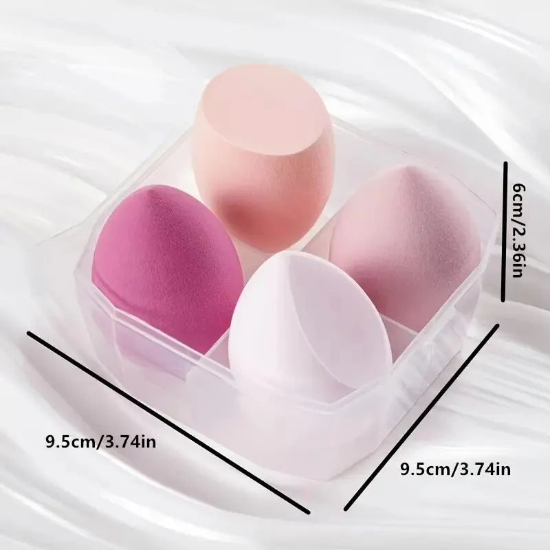 4-Pack Anti-Bacterial Makeup Sponges with Holder | Blender Set Makeup Sponge Set QXL