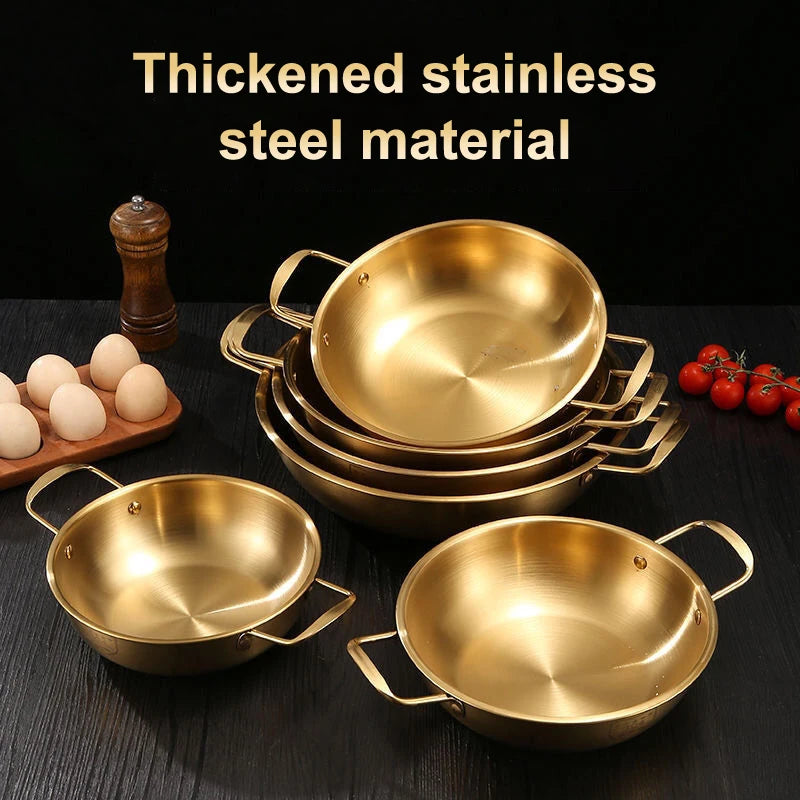 18cm Stainless Steel Seafood & Noodle Pot | Dual-Handle Soup Pot Small Soup Pot QXL