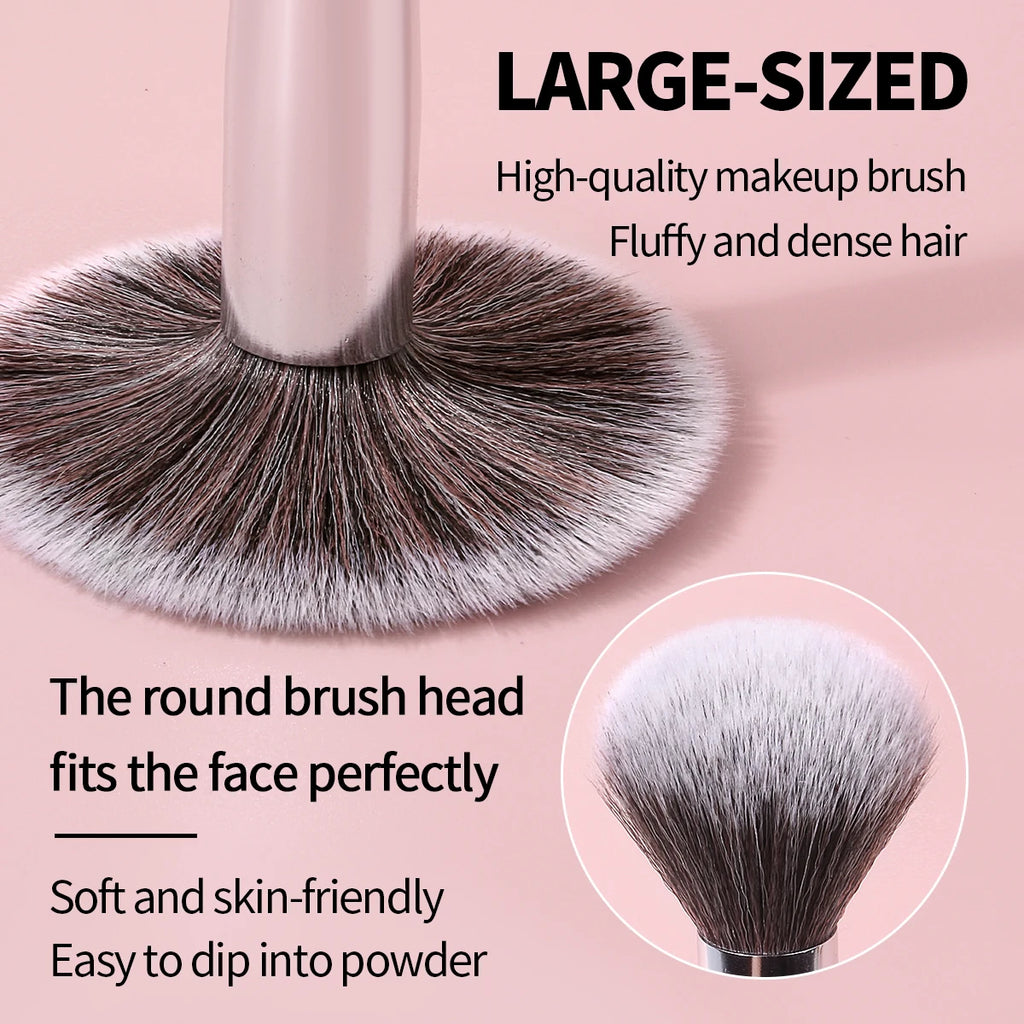 KOSSHOW Dome Powder Makeup Brush | Gold Wood Handle Powder Makeup Brush QXL