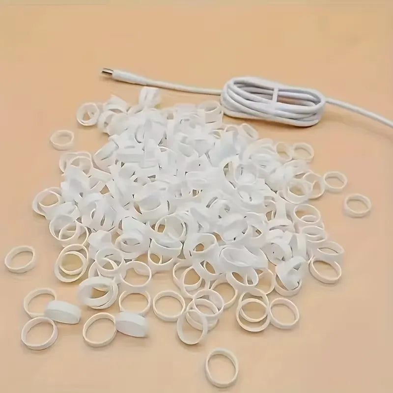 260-Pack White Silicone Cable Straps | Flexible Wire Organizer Silicone Cable Straps QXL