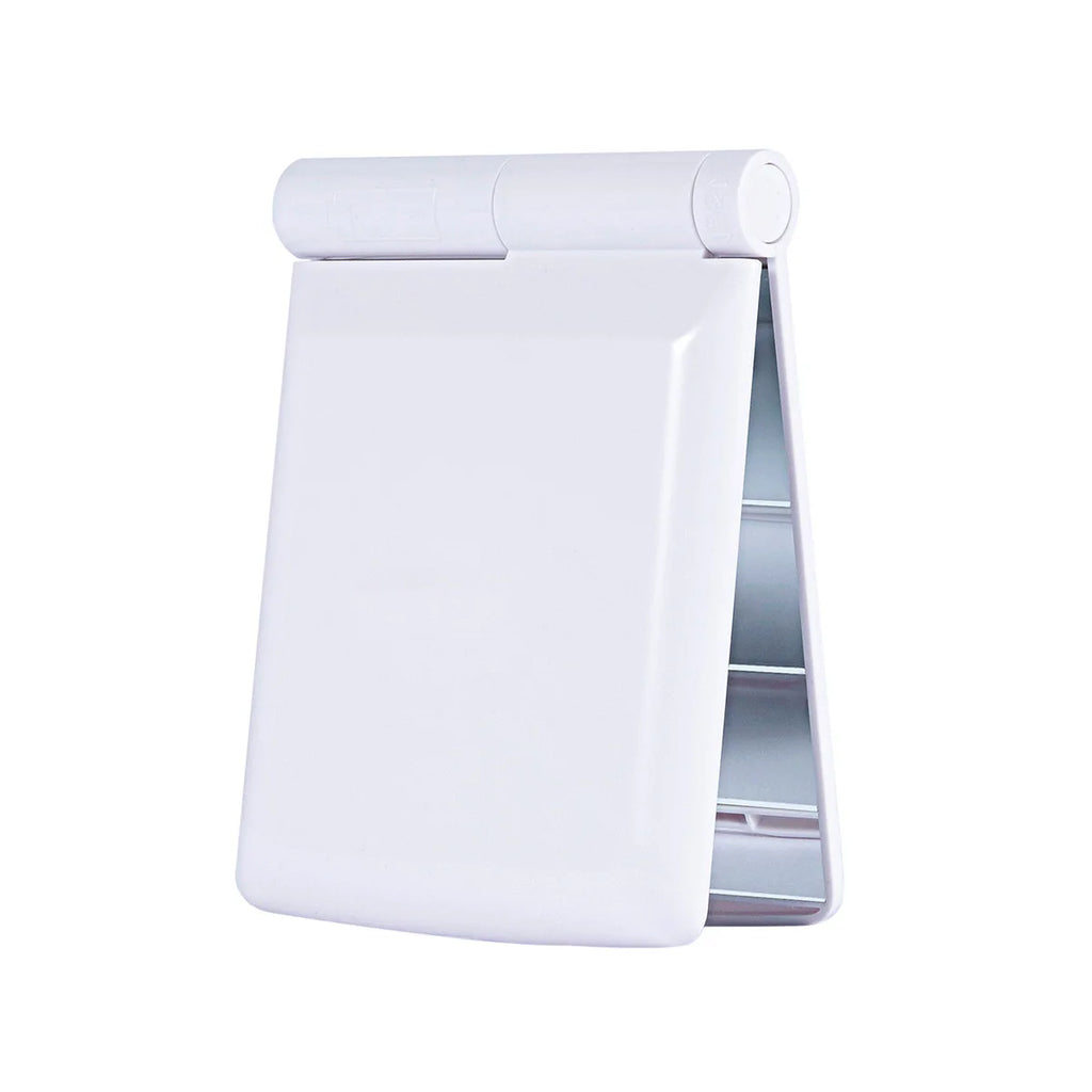 LED Folding Compact Makeup Mirror | Portable Travel Mirror LED Compact Mirror QXL White