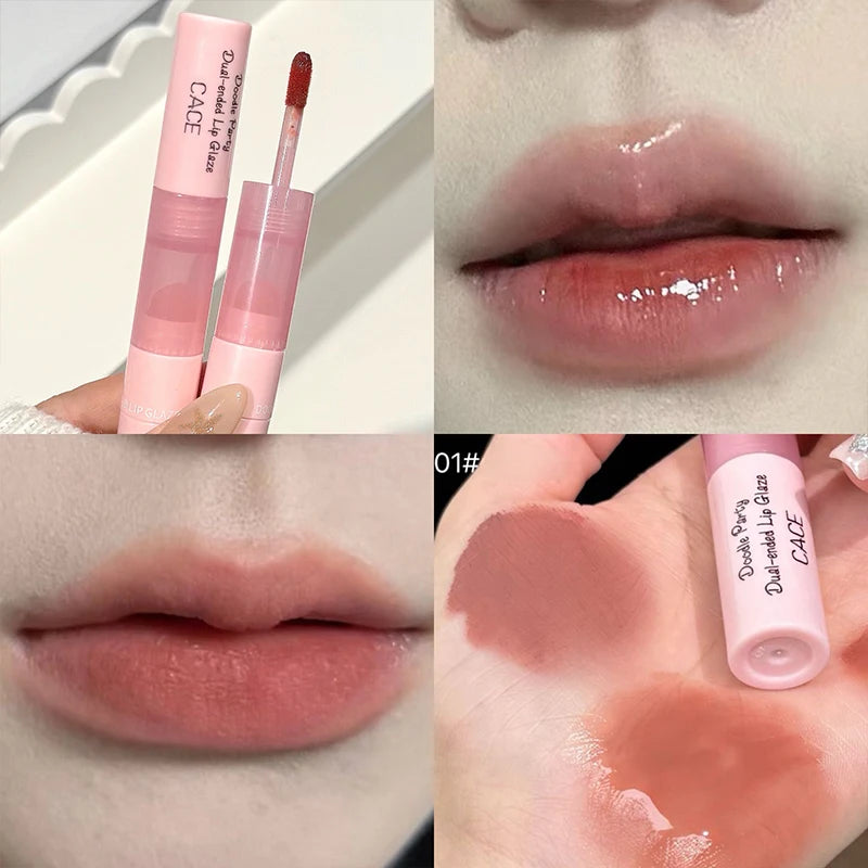 CACE 2-in-1 Mirror Lip Gloss & Matte Lip Stain Stick Lip Gloss Stain QXL 01