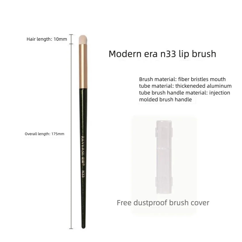 Soft Goat Hair Lip Brush with Lid | Portable Lipstick Brush Lip Makeup Brush QXL Reverse Age N33 Lip