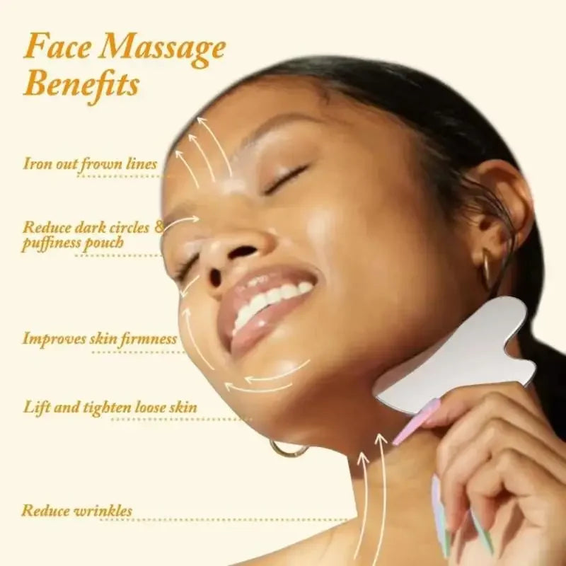 Heart-Shape Stainless Steel Gua Sha Scraper & Face Massager Gua Sha Scraper QXL