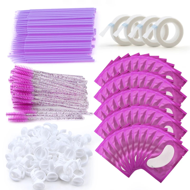 Eyelash Extension Kit – Brushes, Glue Rings, Tape & Eye Pads Lash Extension Kit QXL