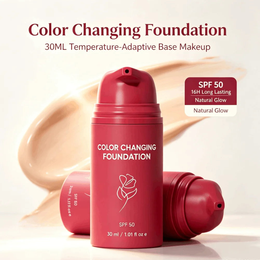 Korean Color-Changing Foundation SPF50 | 30ml Oil Control Cream Color-Changing Foundation QXL