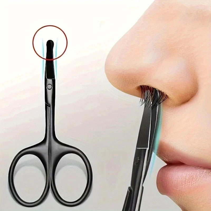Round-Tip Nose Hair Scissors | Stainless Steel Safety Trim Nose Hair Scissors QXL
