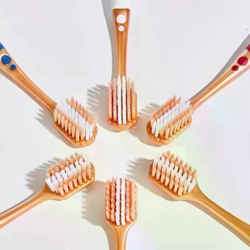 6-Pack Wide Head Soft Bristle Adult Toothbrushes | BPA-Free Manual Toothbrush Set QXL