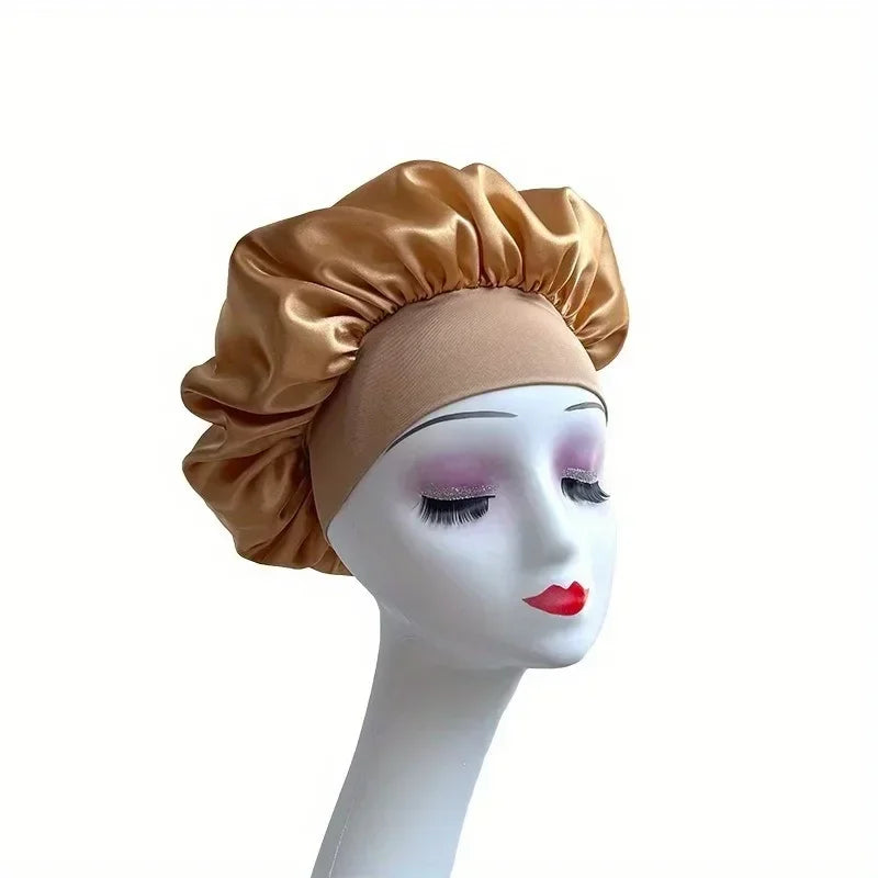 Satin Sleep Cap with Wide Elastic Band | All Hair Types Satin Sleep Cap QXL