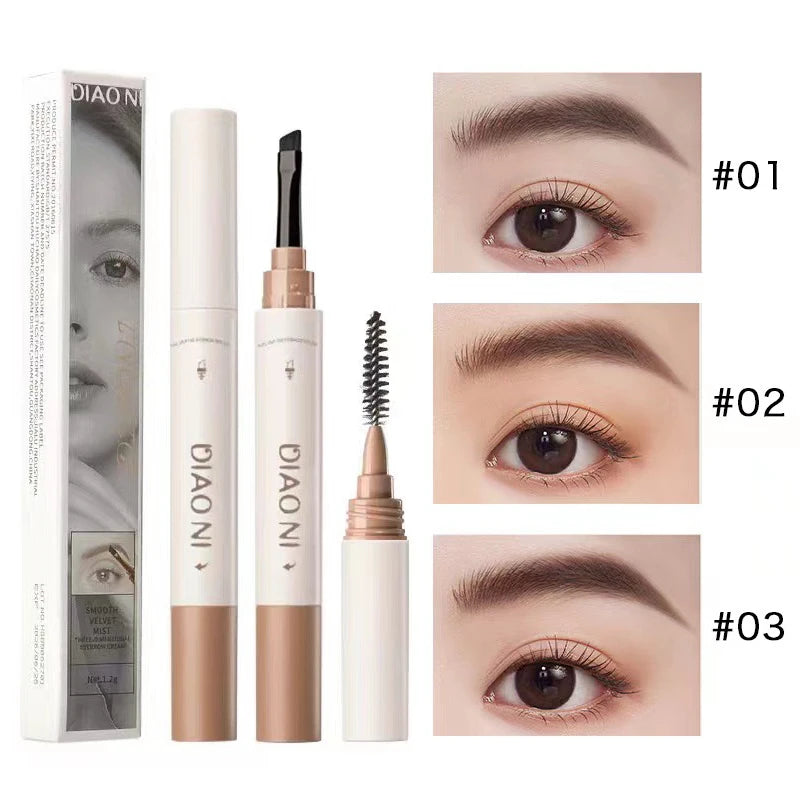 3-in-1 Waterproof Brow Pomade Pencil & Brush Kit Eyebrow Pomade Kit QXL