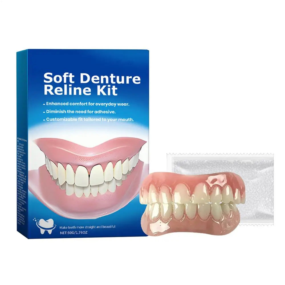 Soft Silicone Denture Kit | Upper & Lower Adult Teeth Set Silicone Denture Kit QXL A