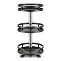 360° Rotating 3-Tier Spice Rack | Carbon Steel Lazy Susan Rotating Spice Rack QXL D 3 layer-black5