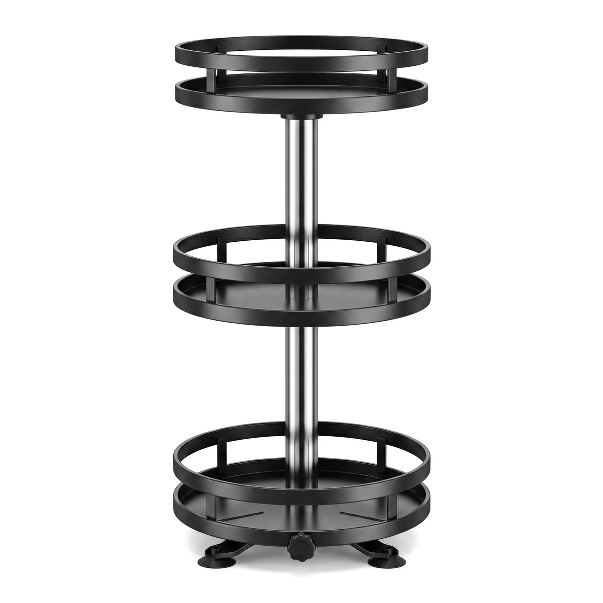 360° Rotating 3-Tier Spice Rack | Carbon Steel Lazy Susan Rotating Spice Rack QXL D 3 layer-black5