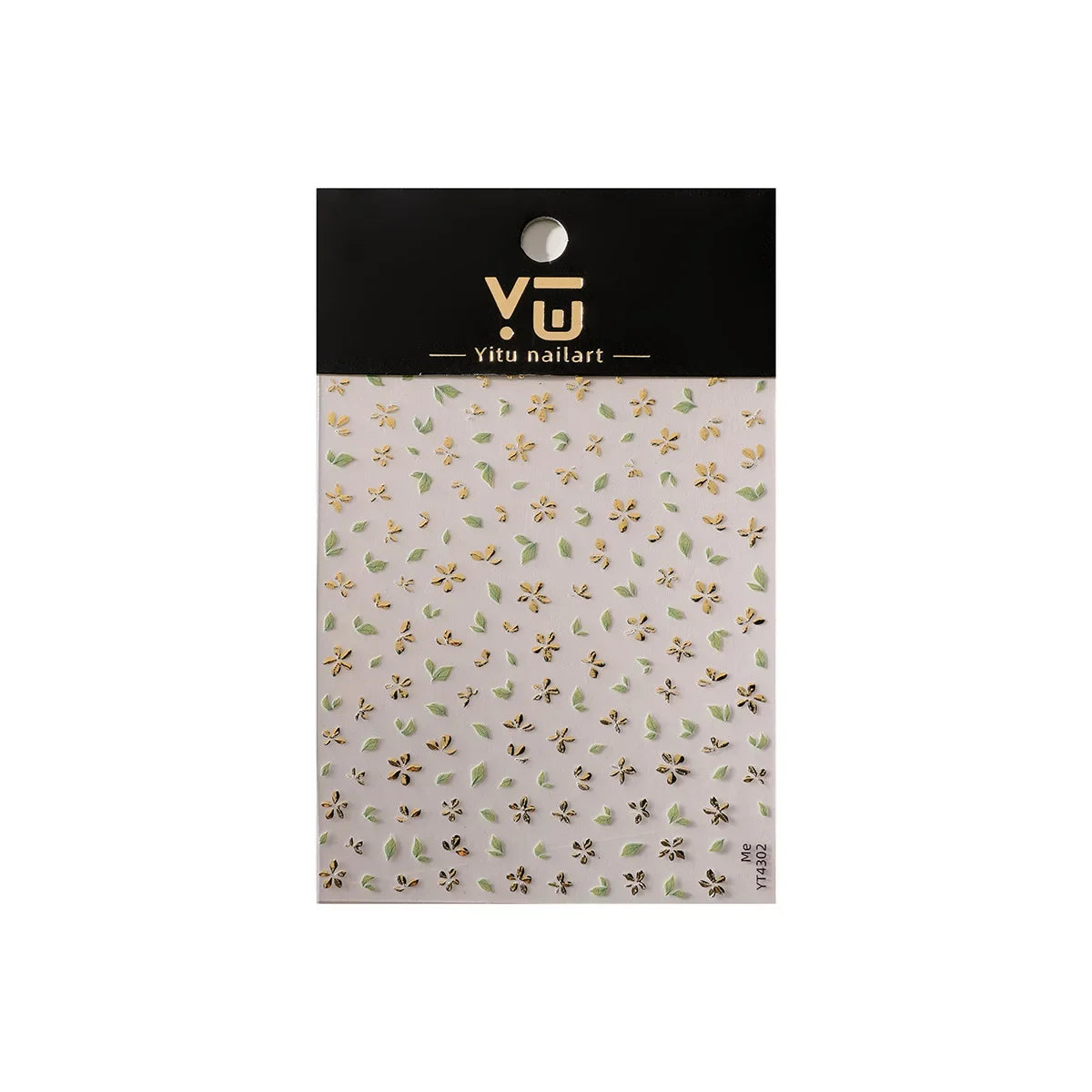 5D Golden Green Leaf & Flower Nail Art Stickers | Adhesive Decals Nail Art Stickers QXL