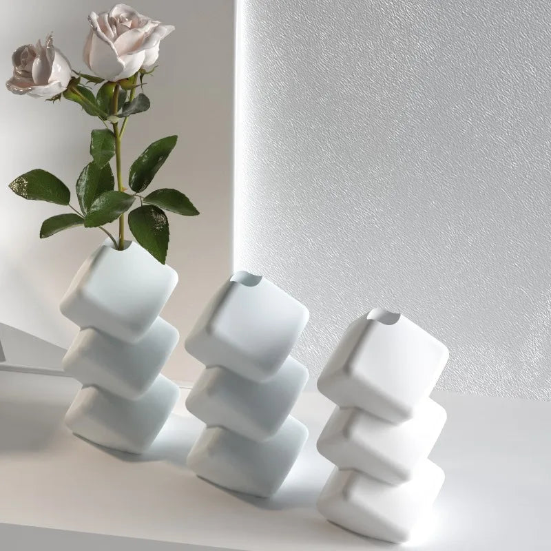 3-Tier Oblique Square Silicone Mold | Geometric Vase DIY Craft Silicone Craft Mold QXL