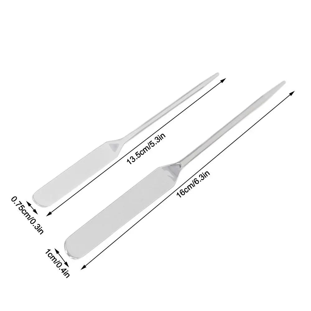 2-Pack Double-Ended Stainless Steel Makeup & Nail Spatula Makeup Mixing Spatula QXL