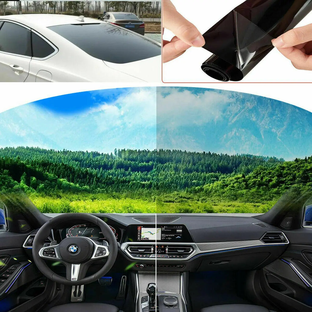 1/5/15/25/35% VLT Car Window Tint Film 50cm×3m UV Protection Heat Insulation Privacy Sun Shade Glass Sticker Foils QXL