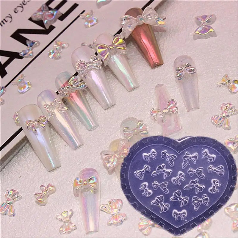 3D Petals Silicone Nail Mold | Heart & Bow Carving Stencil Silicone Nail Mold QXL