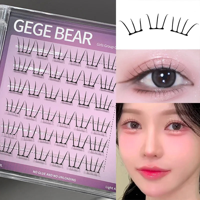 Gege Bear K-Pop Glue-Free False Lashes | Natural & Fluffy False Eyelashes QXL