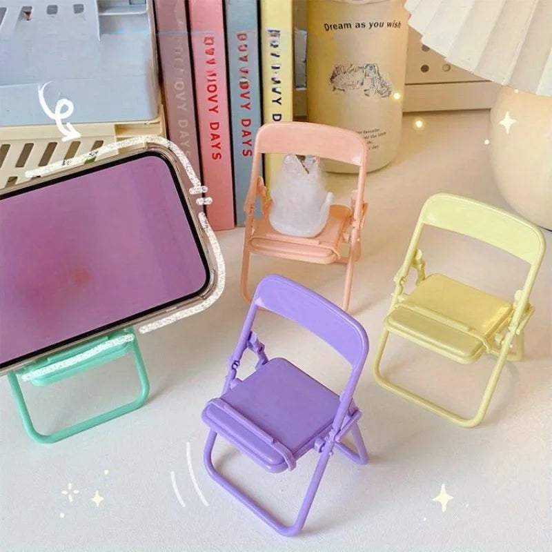 Macaron Chair Phone Stand | Cute Folding Desktop Mobile Holder Phone Stand QXL
