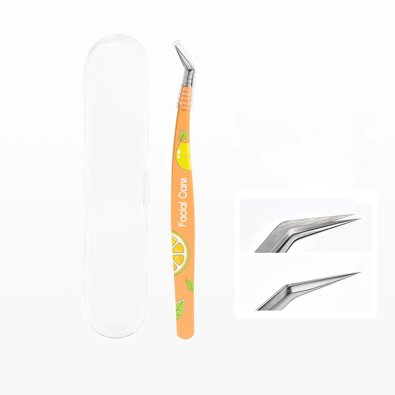Stainless Steel Lash Extension Tweezers – Straight & Curved Lash Extension Tweezers QXL Orange