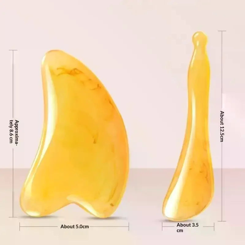 2-Pc Resin Gua Sha Board & Scraping Stick | Face Body Massager Gua Sha Massage Set QXL