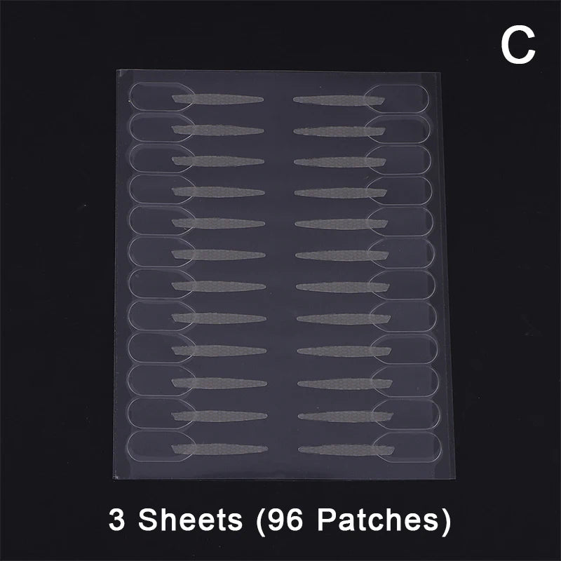Invisible Double Eyelid Stickers with Handle | 96–320 Patches Eyelid Tape Stickers QXL 3 sheets C