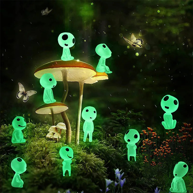 10-Pack Glow-in-the-Dark Tree Spirit Miniature Garden Statues Miniature Garden Statues QXL