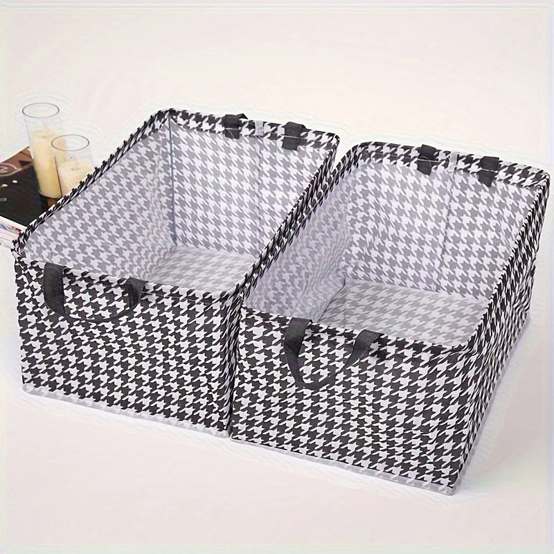 2-Pack Large Foldable Fabric Storage Bins with Metal Frame Fabric Storage Bins QXL 2pcs