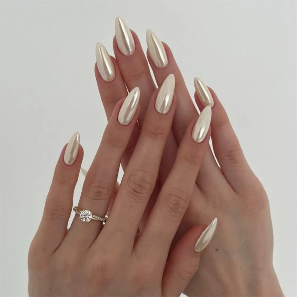 Aurora French Press-On Nails | Long Almond False Nails 24pc Press-On Nails QXL