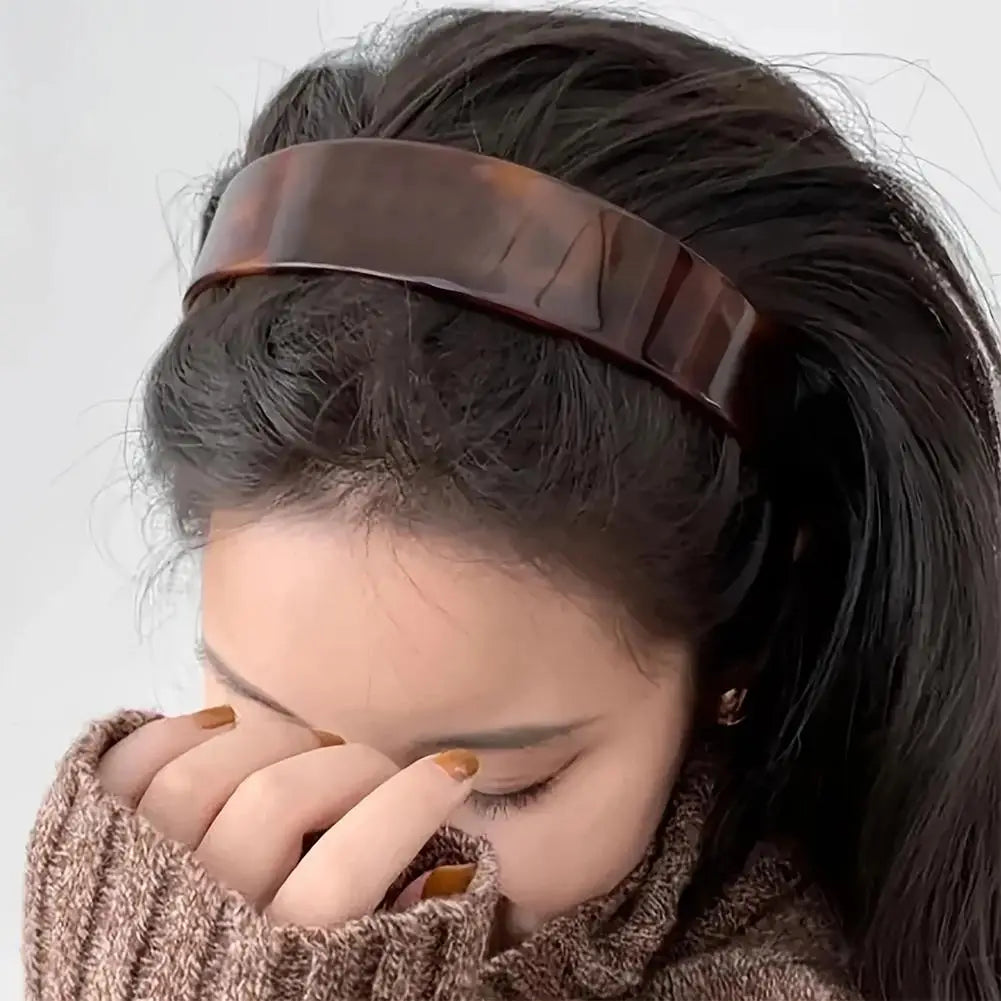 Wide Tortoiseshell Headband for Women | Retro Acetate Hair Band Hair Headband QXL