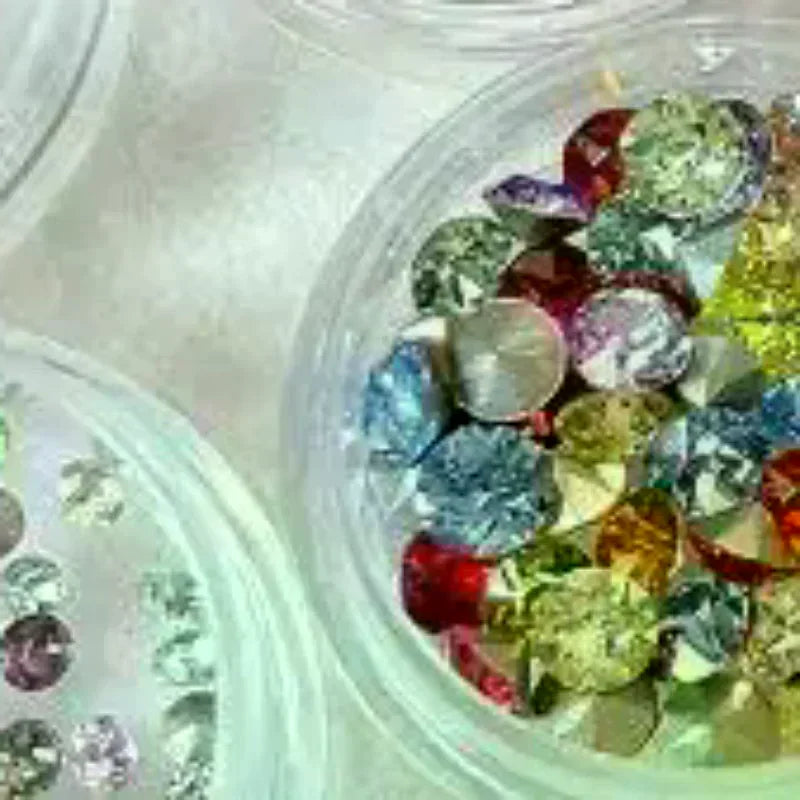 Mixed Crystal Nail Rhinestones | Pointed-Base DIY Gem Set Nail Art Rhinestones QXL