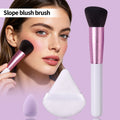 KOSSHOW 3-Pc Makeup Set – Blush Brush, Sponge & Powder Puff Makeup Brush Set QXL WHITE
