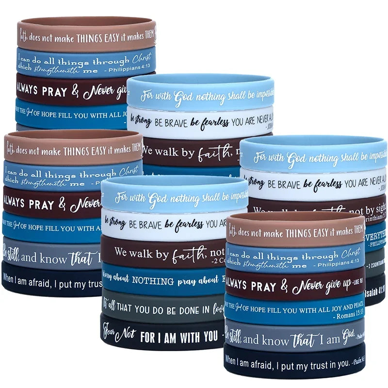 36-Pack Christian Silicone Wristbands | Bible Verse Bracelets Silicone Wristbands QXL