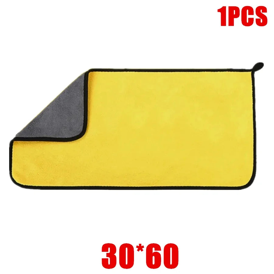 Microfiber Car Drying Towels 1/2/6-Pack | Double Layer Cloth Car Cleaning Towels QXL 30x60 1pc