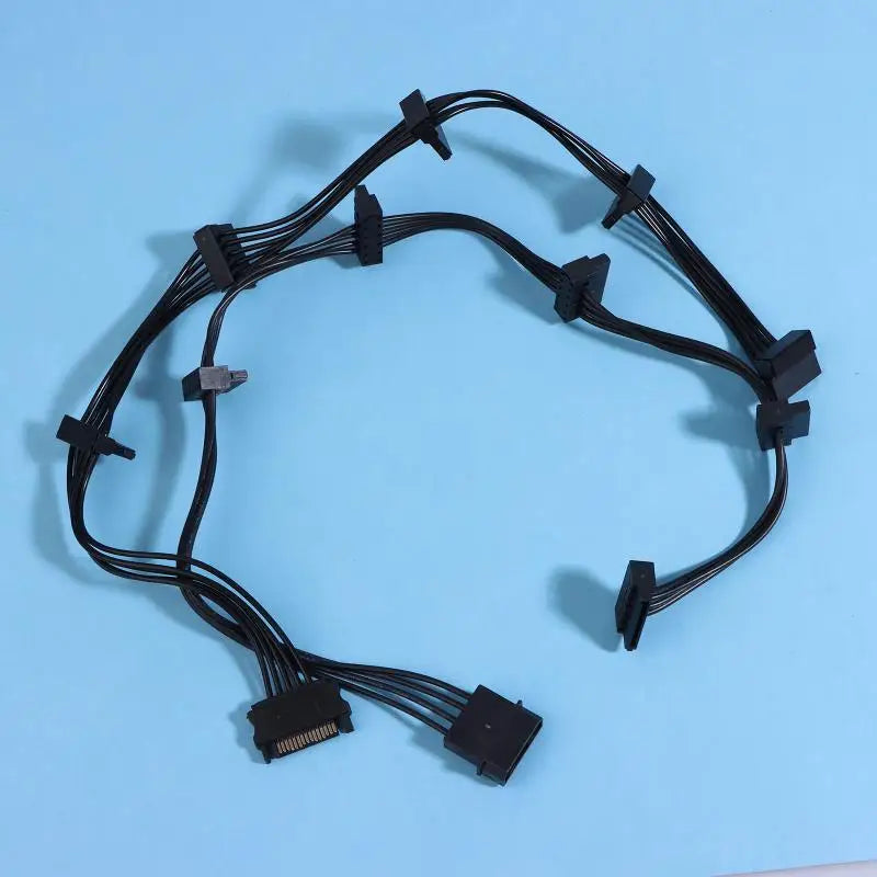 SATA Power Splitter Cable 1-to-5 | 15-Pin HDD Expansion SATA Power Splitter Cable QXL