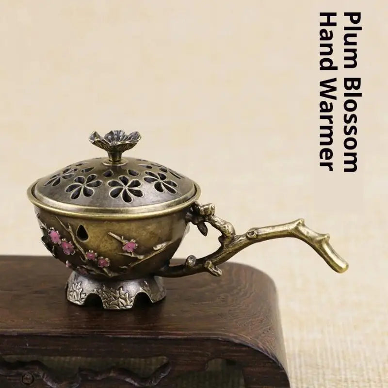 Plum Blossom Handheld Incense Stick Burner | Zinc Alloy Décor Incense Burner QXL