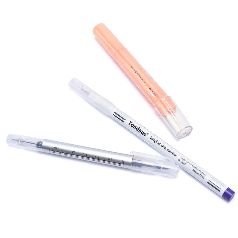 Dual-Head Tattoo Skin Marker Pen with Ruler | Sterilized Tattoo Marker Pen QXL