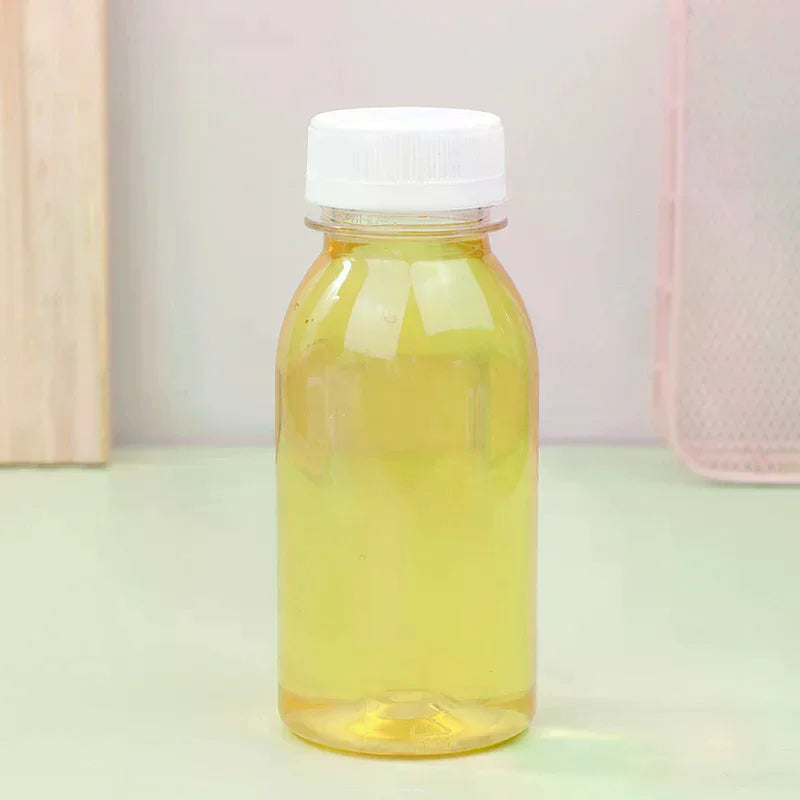6-Pack 200ml Clear PET Plastic Bottles with Lids | Kids & Café Plastic Drink Bottles QXL