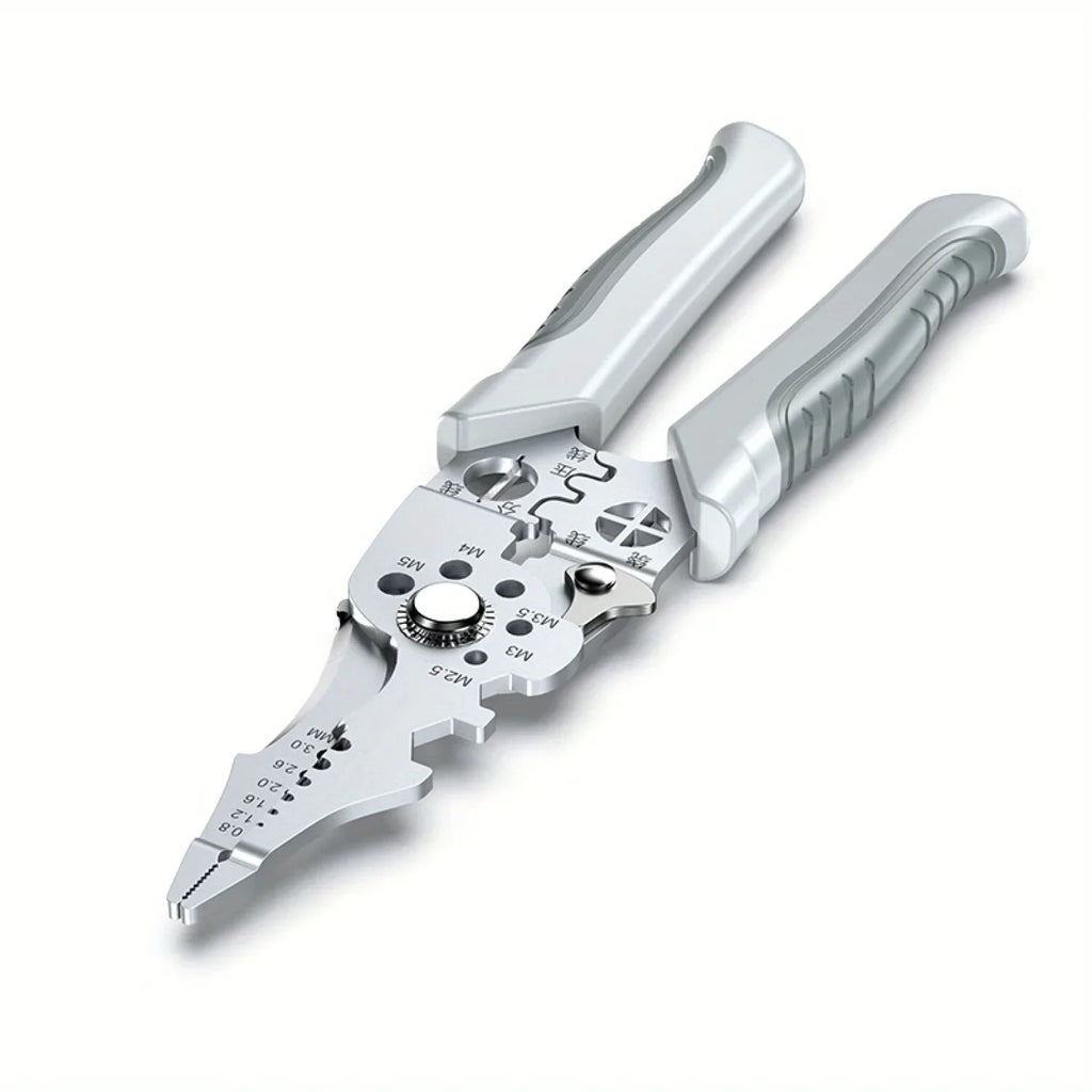 8.5" Stainless Steel Electrical Pliers – Wire Stripper & Crimper Electrical Pliers QXL A 7 inches-1